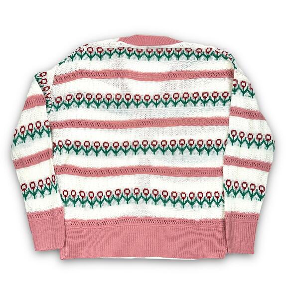 Lightweight Oversized Cardigan Sweater Spring Summer Cute Flowers Size Small - Picture 3 of 4